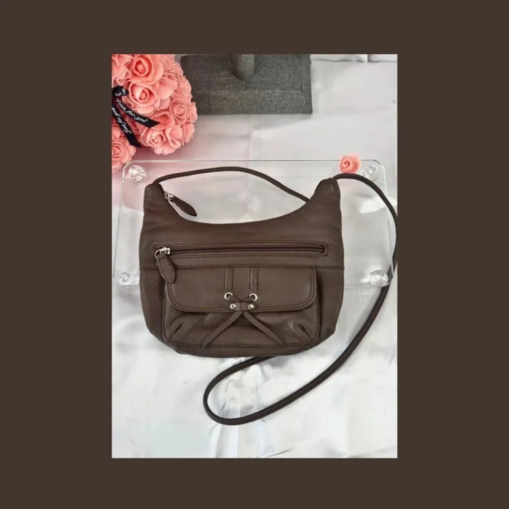 Stone Mountain Leather Crossbody Bag – Taupe Brown